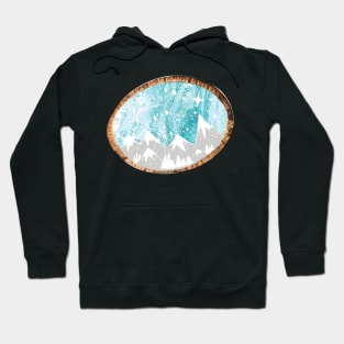 Wood Round Mountain Galaxy- Gifts- Laptop Stickers - Cute Hoodie